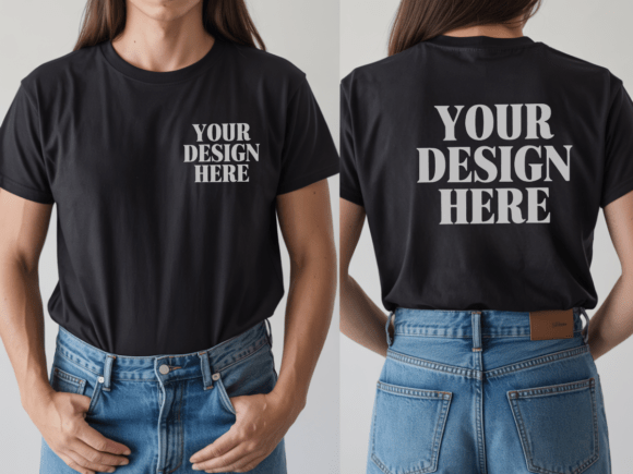 Bring Your T-Shirt Designs to Life with the Gildan 5000 Front Back T-Shirt Mockup 3