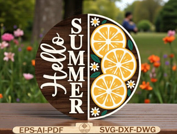 Bringing Summer Cheer with the Round Farmhouse Summer Sign Laser Cut Design