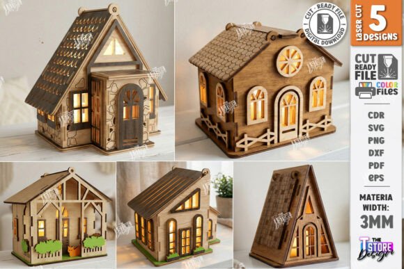 Candle House Laser Cut Bundle CNC File