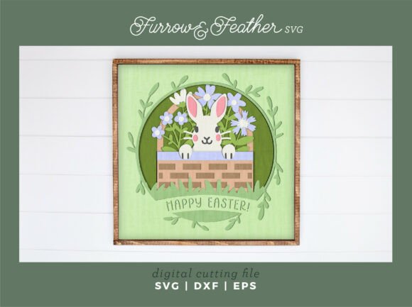 Easter Bunny Basket Shadowbox SVG