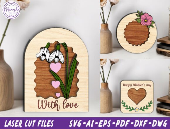 Floral Mother's Day SVG Bundle for Laser & CNC Crafters