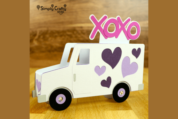 Hugs and Kisses Truck Card SVG: A Charming 3D Valentine’s Day Design