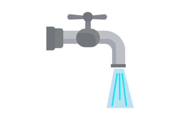 Industrial Metal Water Tap with Running Water Vector Illustration: A Practical Guide for Designers and Professionals