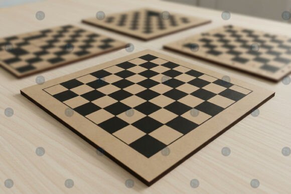 Laser Cut Chess Checkers Board SVG