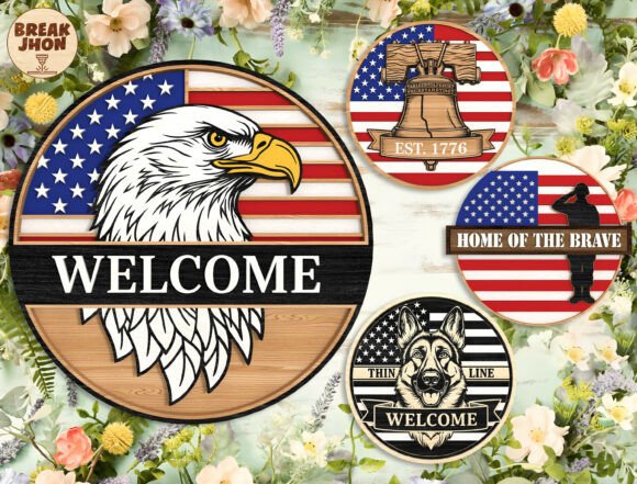Patriotic American Door Hanger Bundle