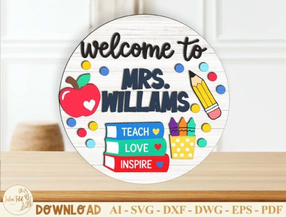 Personalized Teacher Door Hanger SVG