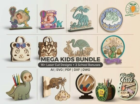 Professional Laser Design Bundle for Kids School Projects