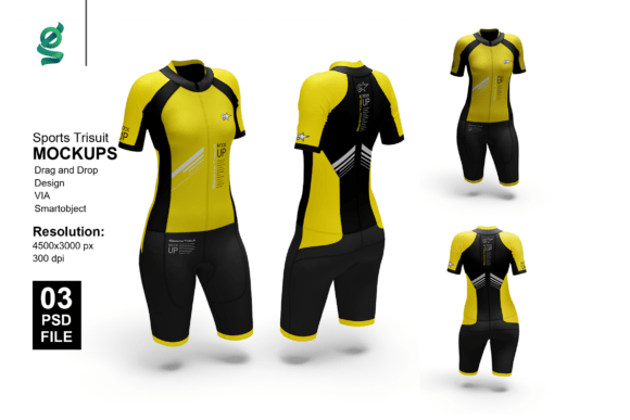Sports Trisuit Mockups for Professional Product Presentation