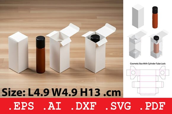 Tall Cosmetic Box with Top Bottom Lock
