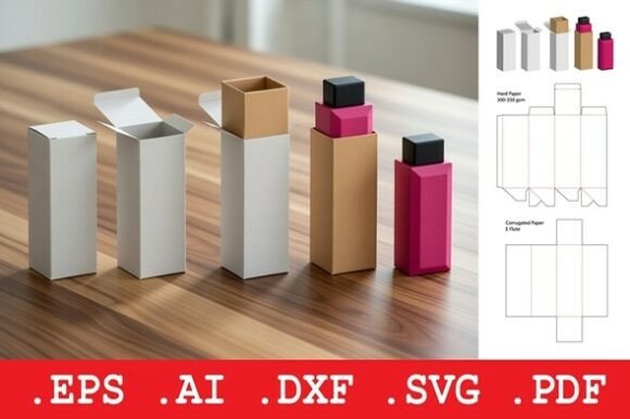Tall Folding Cosmetic Product Box for Modern Packaging Design