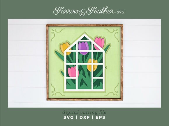 Tulip Greenhouse Shadowbox Easter SVG: A Versatile Craft Design for Spring